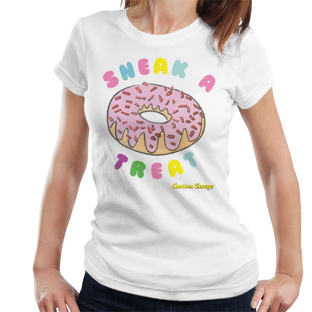 Curious George Sneak A Treat Donut Women's T-Shirt-ALL + EVERY