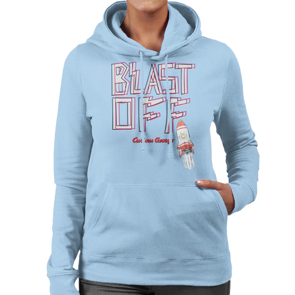 Curious George Blast Off Rocket Women's Hooded Sweatshirt-ALL + EVERY