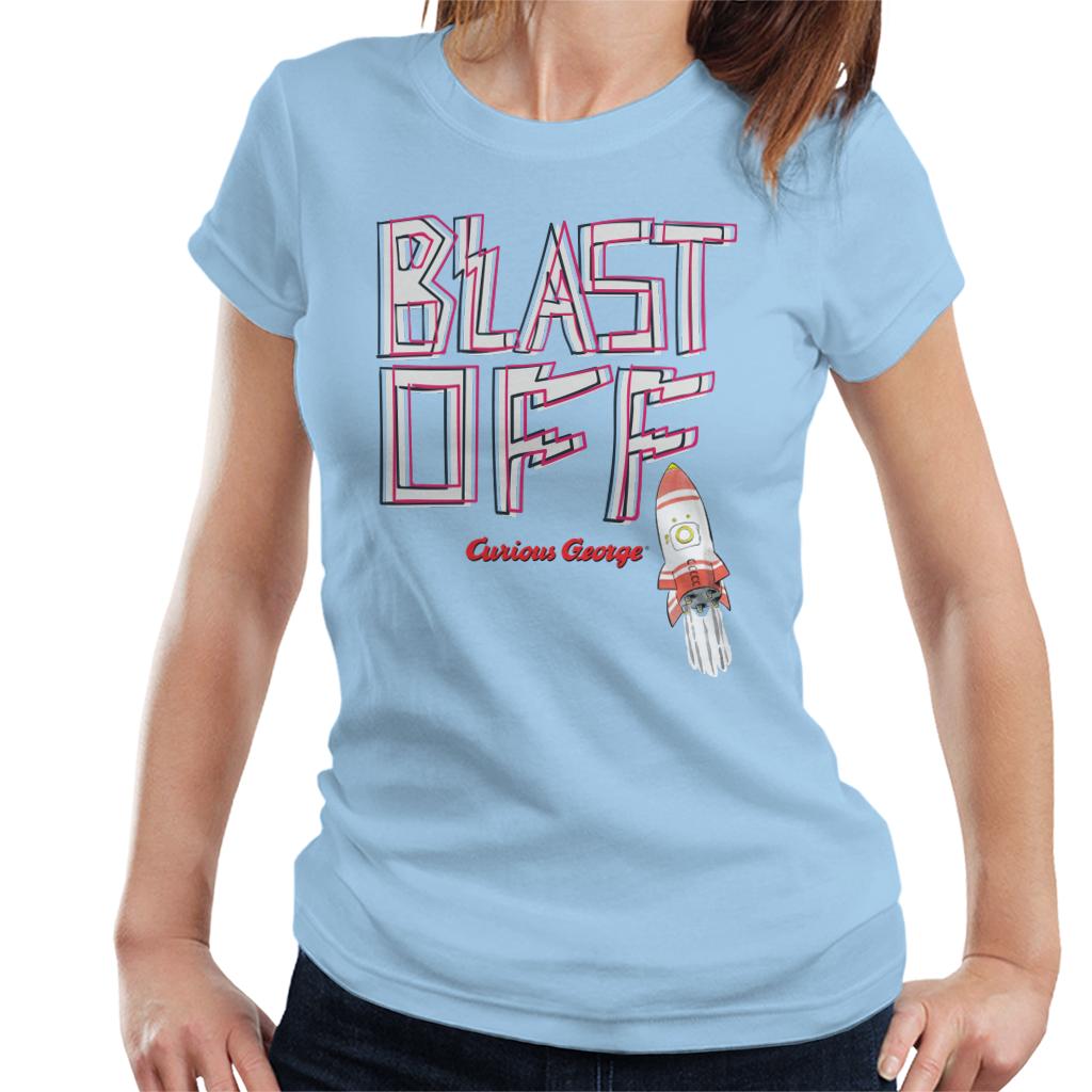 Curious George Blast Off Rocket Women's T-Shirt-ALL + EVERY