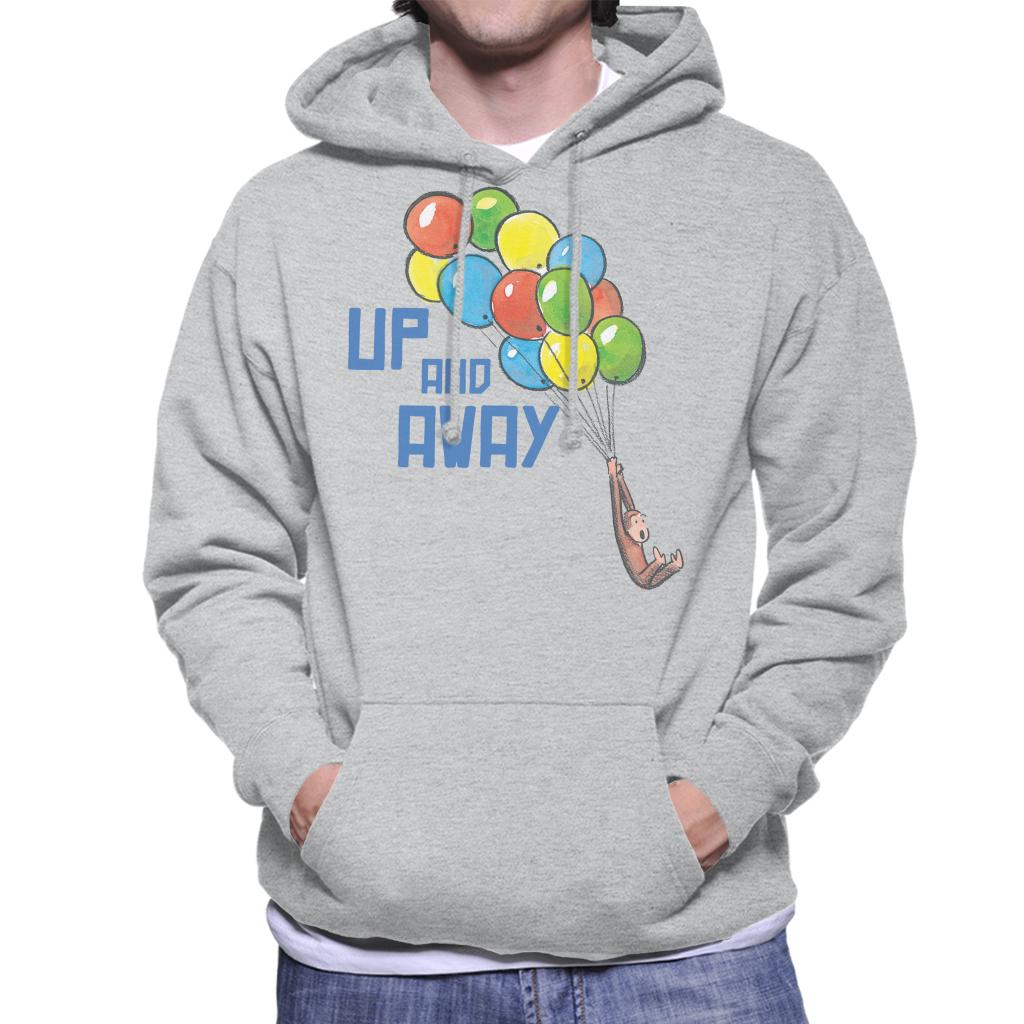 Curious George Up And Away Balloons Men's Hooded Sweatshirt-ALL + EVERY