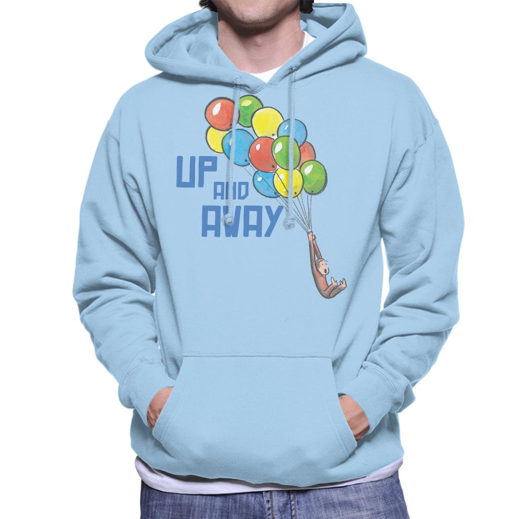 Curious George Up And Away Balloons Men's Hooded Sweatshirt-ALL + EVERY