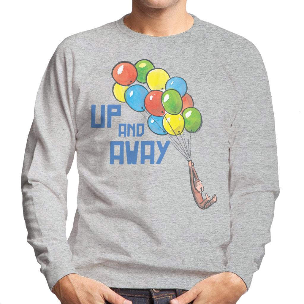 Curious George Up And Away Balloons Men's Sweatshirt-ALL + EVERY