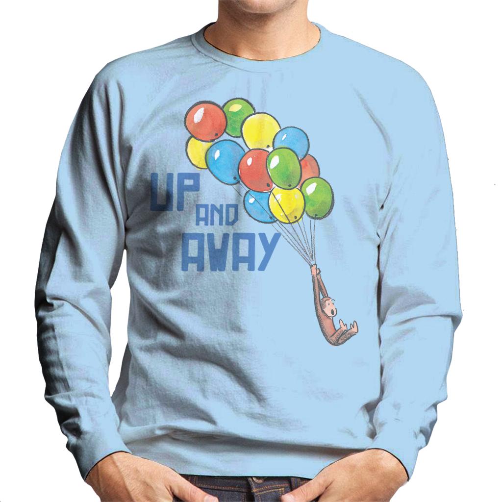 Curious George Up And Away Balloons Men's Sweatshirt-ALL + EVERY