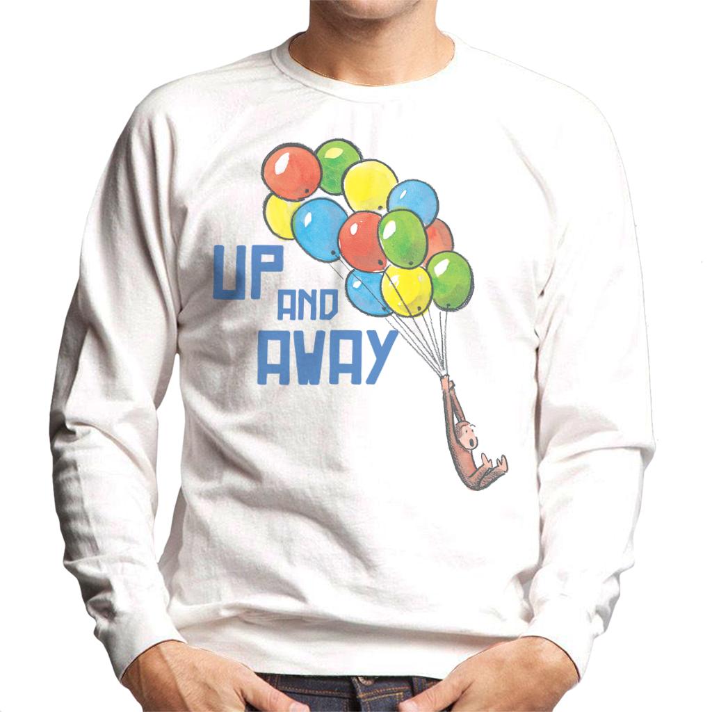 Curious George Up And Away Balloons Men's Sweatshirt-ALL + EVERY