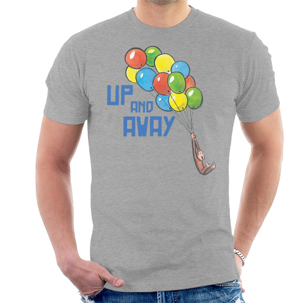 Curious George Up And Away Balloons Men's T-Shirt-ALL + EVERY