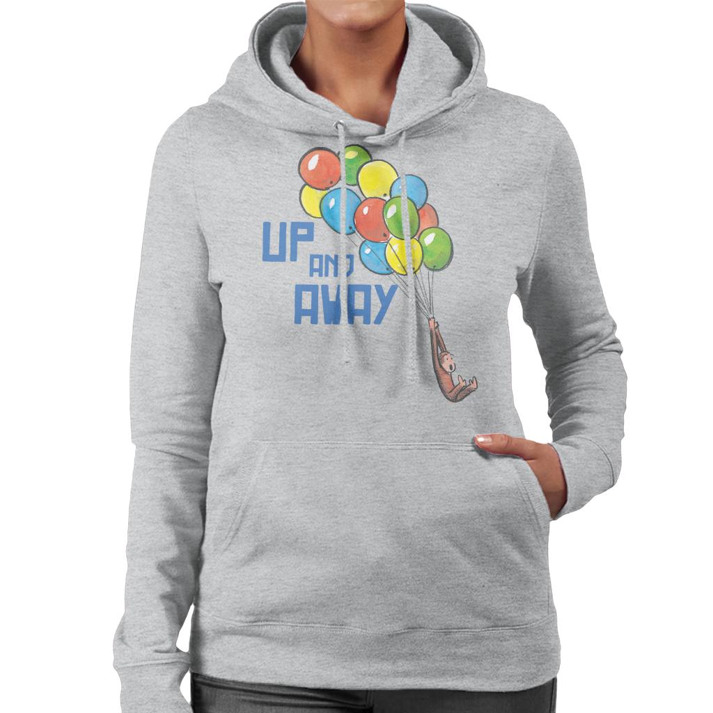 Curious George Up And Away Balloons Women's Hooded Sweatshirt-ALL + EVERY