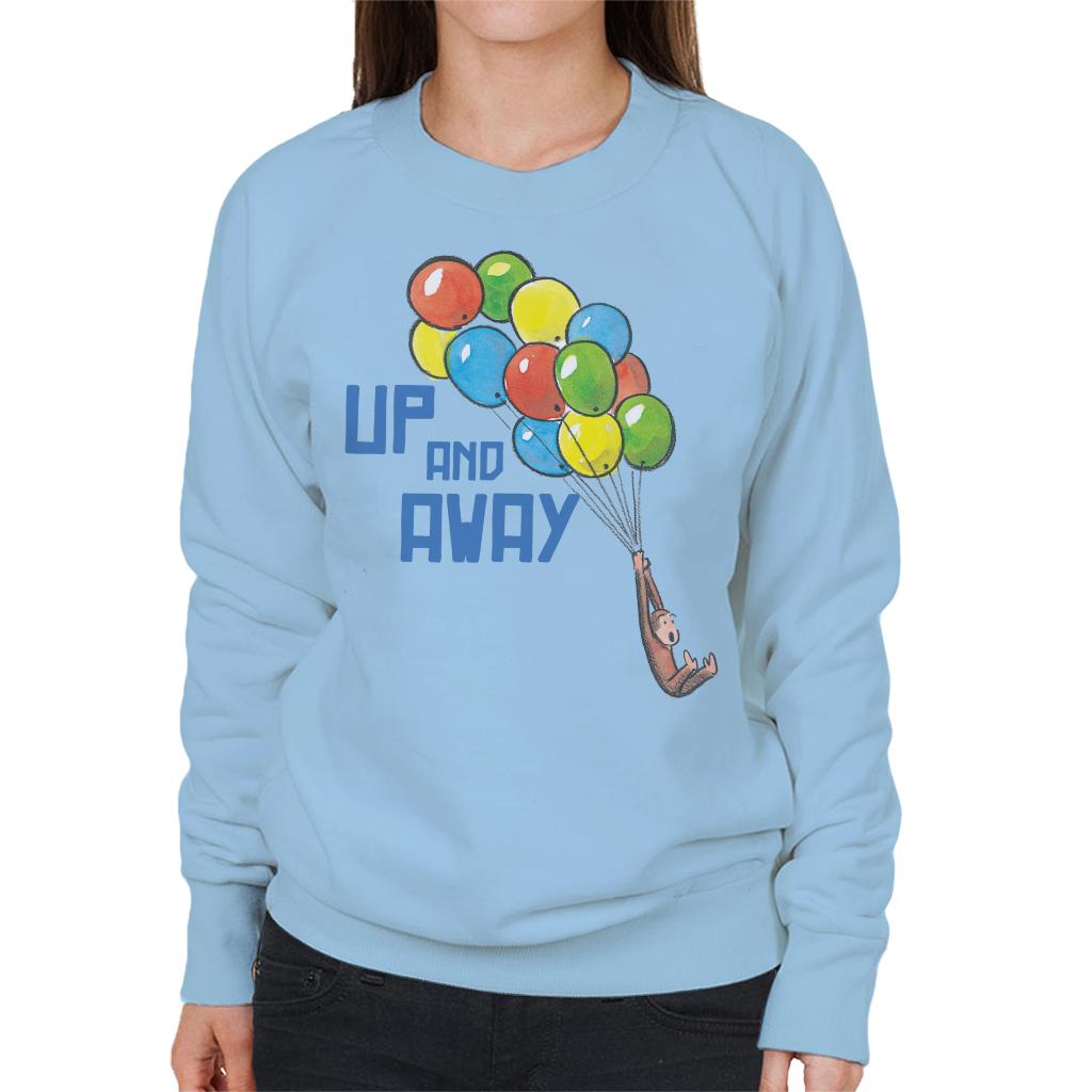 Curious George Up And Away Balloons Women's Sweatshirt-ALL + EVERY