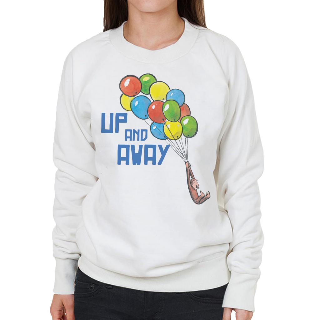 Curious George Up And Away Balloons Women's Sweatshirt-ALL + EVERY