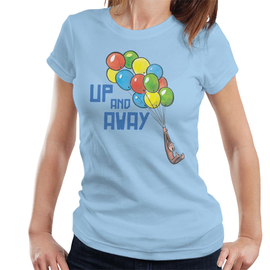 Curious George Up And Away Balloons Women's T-Shirt-ALL + EVERY