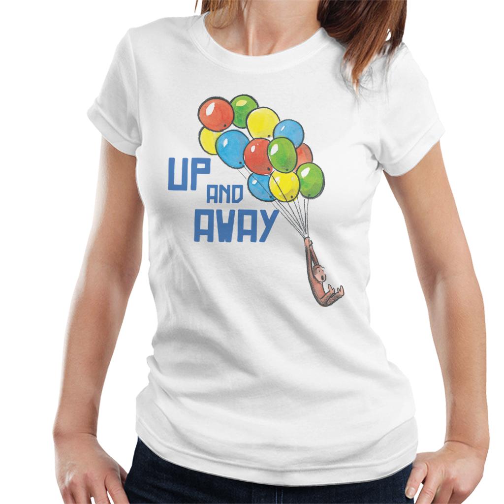 Curious George Up And Away Balloons Women's T-Shirt-ALL + EVERY