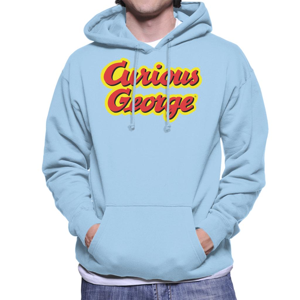 Curious George Big Outlined Logo Font Men's Hooded Sweatshirt-ALL + EVERY