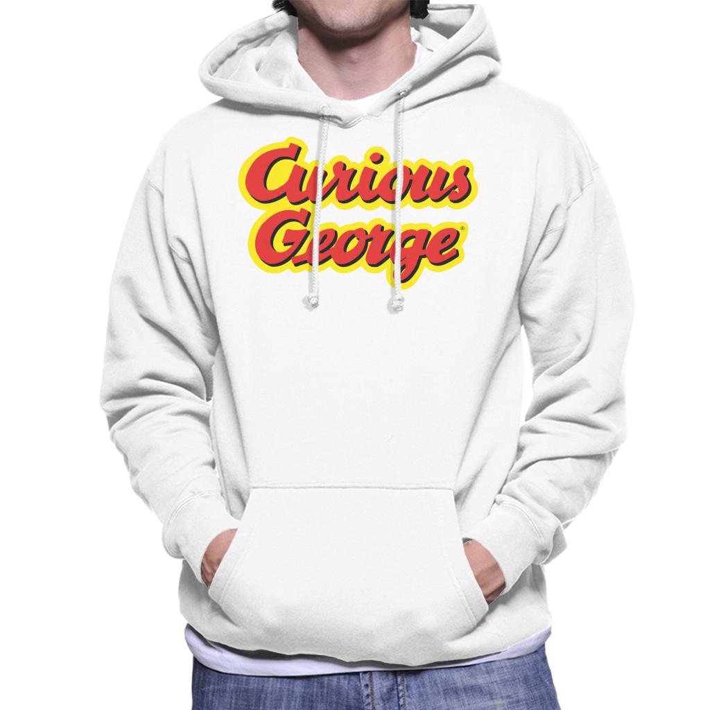 Curious George Big Outlined Logo Font Men's Hooded Sweatshirt-ALL + EVERY