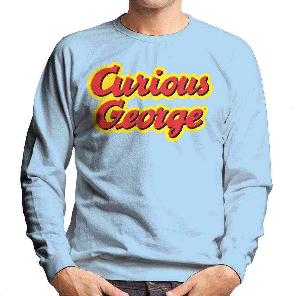 Curious George Big Outlined Logo Font Men's Sweatshirt-ALL + EVERY