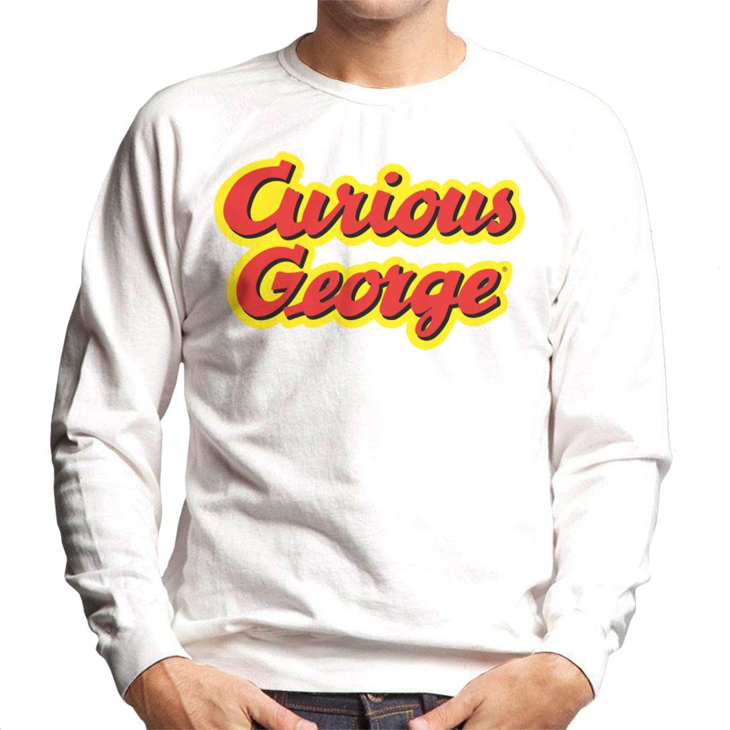 Curious George Big Outlined Logo Font Men's Sweatshirt-ALL + EVERY