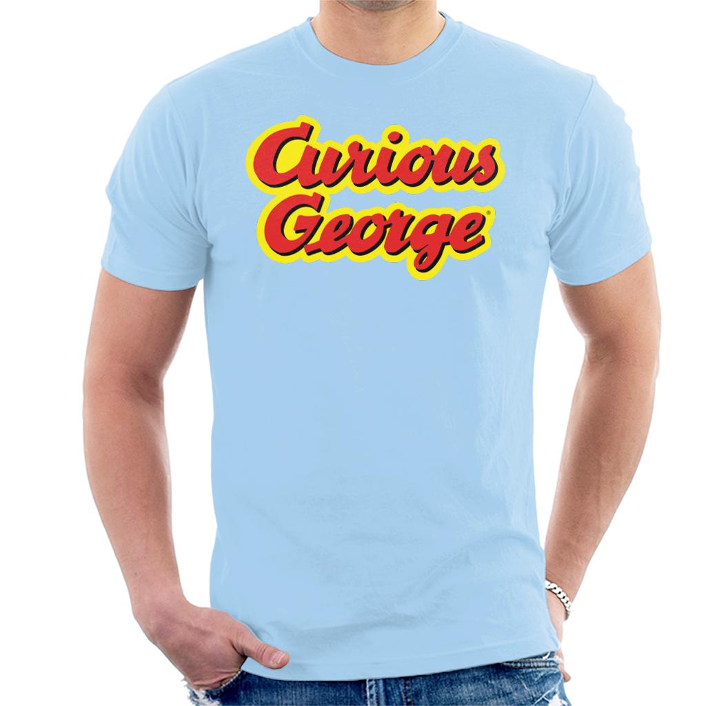 Curious George Big Outlined Logo Font Men's T-Shirt-ALL + EVERY