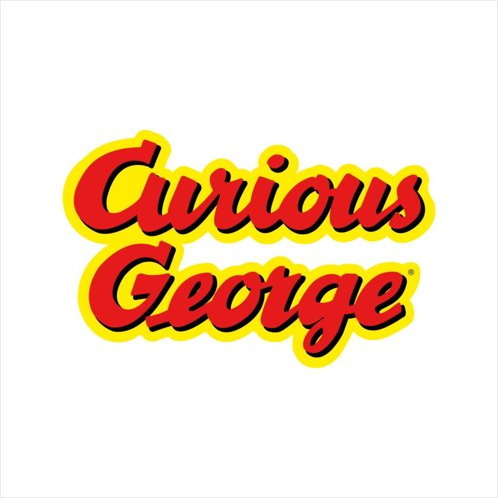 Curious George Big Outlined Logo Font Men's T-Shirt-ALL + EVERY