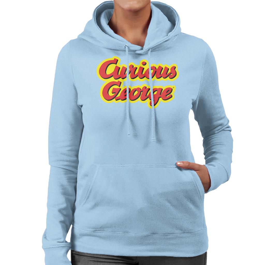 Curious George Big Outlined Logo Font Women's Hooded Sweatshirt-ALL + EVERY