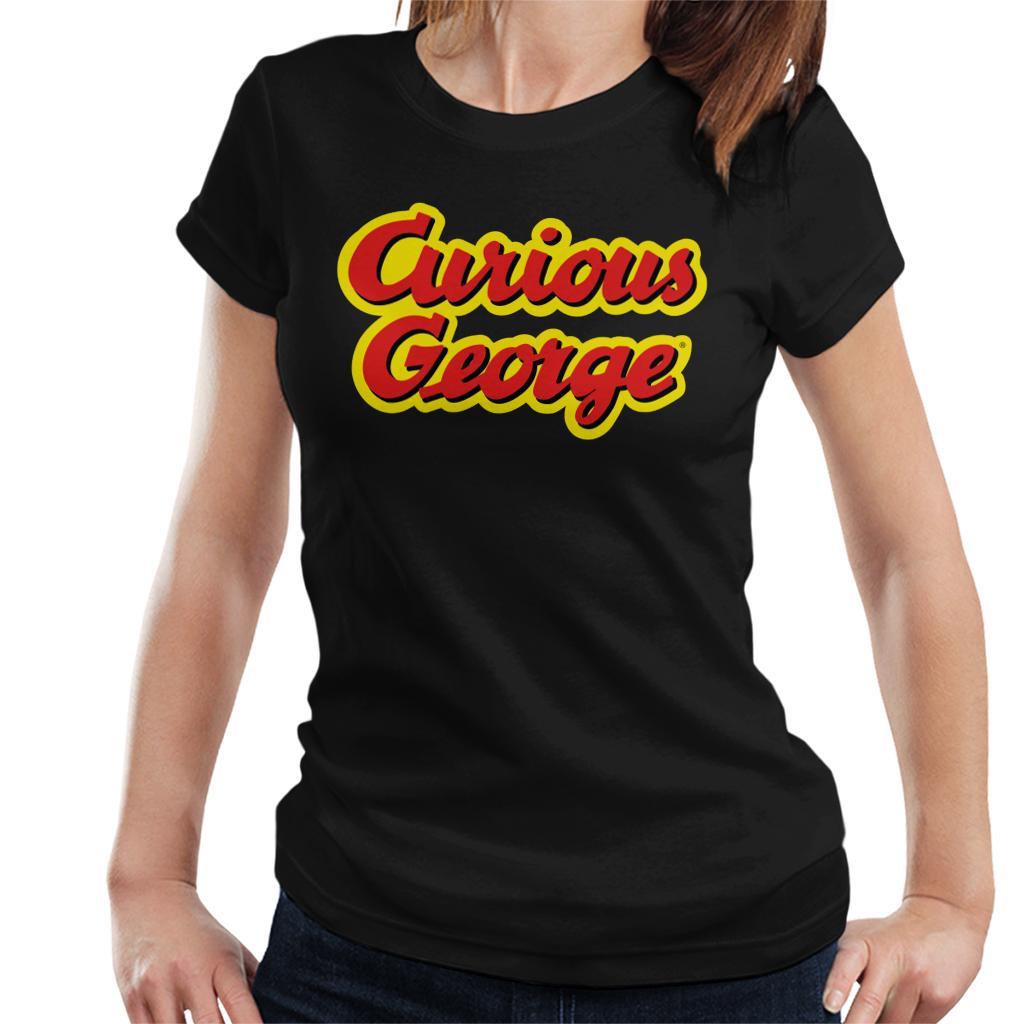 Curious George Big Outlined Logo Font Women's T-Shirt-ALL + EVERY