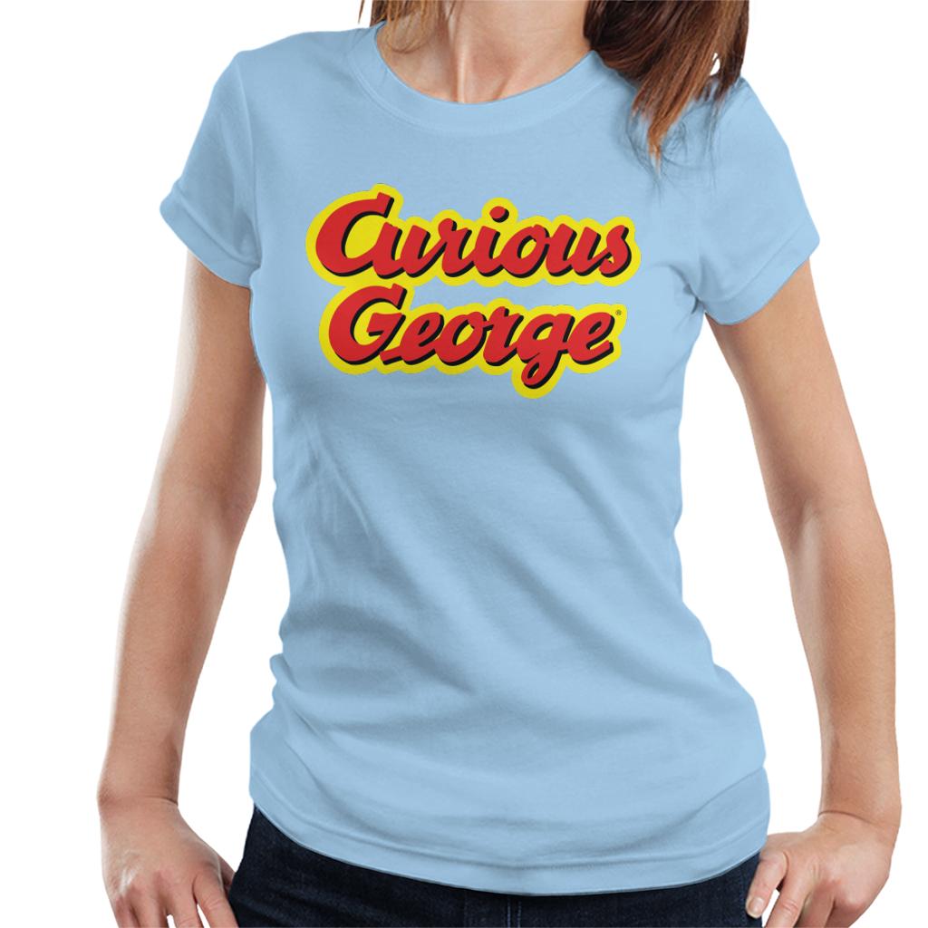 Curious George Big Outlined Logo Font Women's T-Shirt-ALL + EVERY