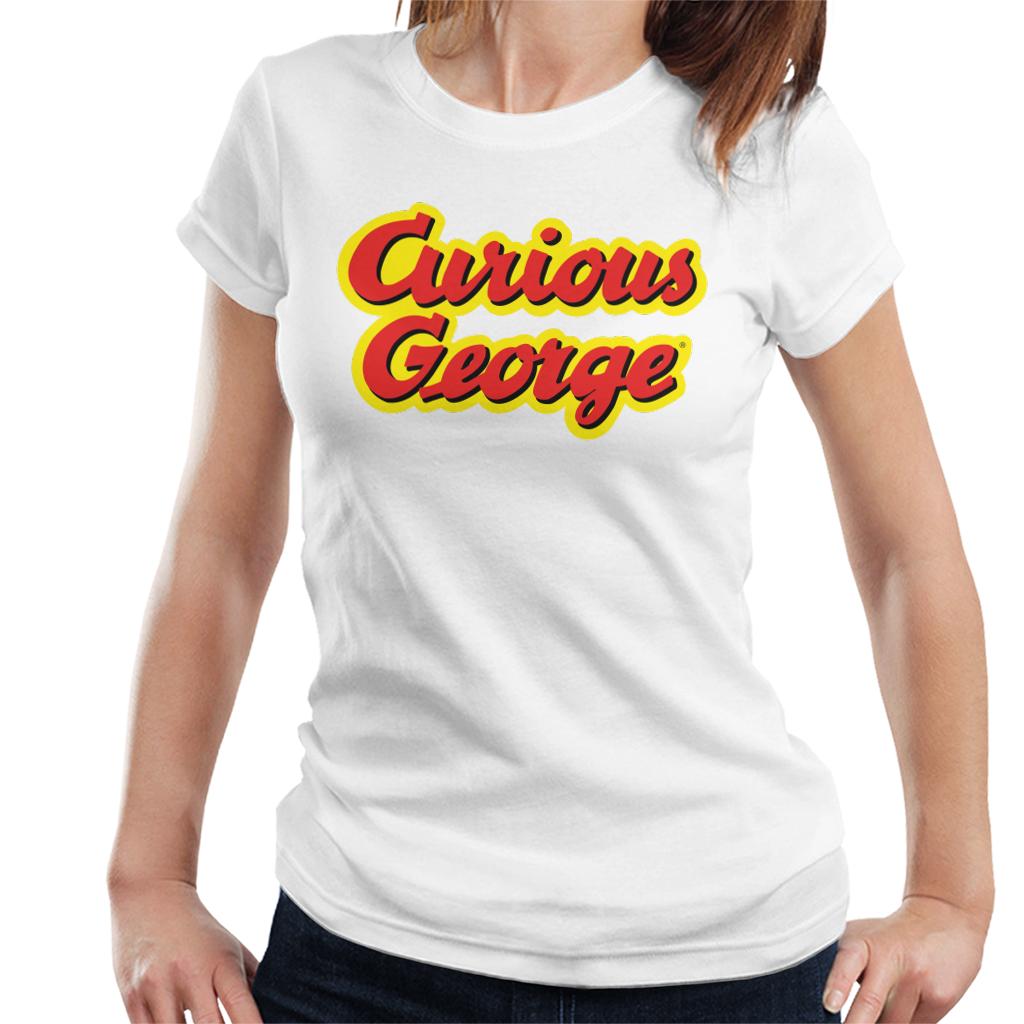 Curious George Big Outlined Logo Font Women's T-Shirt-ALL + EVERY