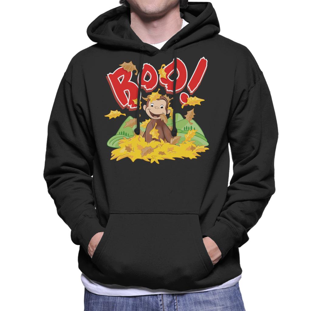 Curious George Boo In The Leaves Men's Hooded Sweatshirt-ALL + EVERY