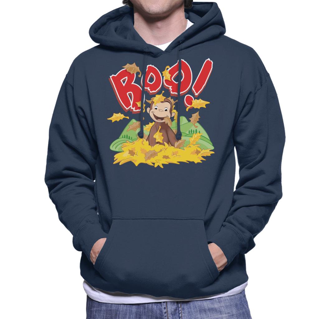 Curious George Boo In The Leaves Men's Hooded Sweatshirt-ALL + EVERY