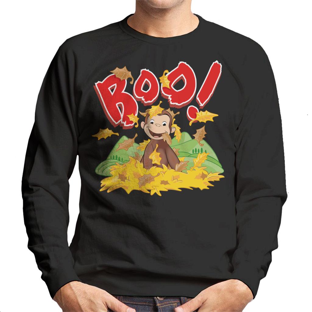 Curious George Boo In The Leaves Men's Sweatshirt-ALL + EVERY