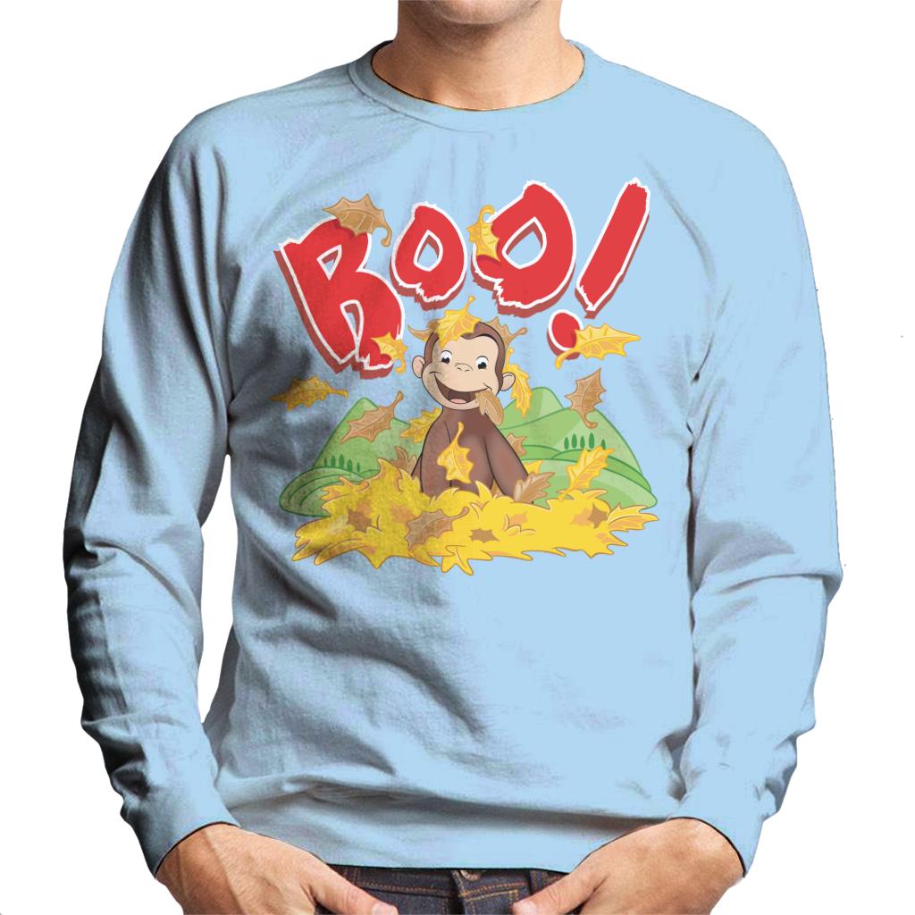 Curious George Boo In The Leaves Men's Sweatshirt-ALL + EVERY