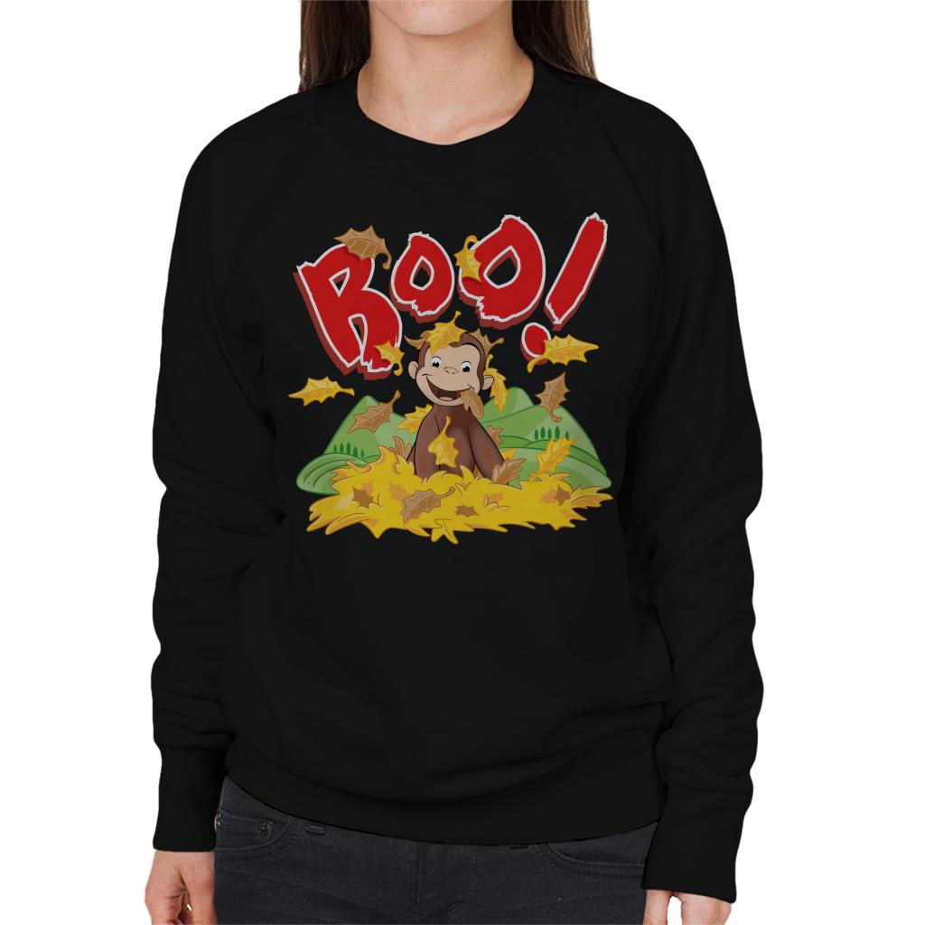 Curious George Boo In The Leaves Women's Sweatshirt-ALL + EVERY