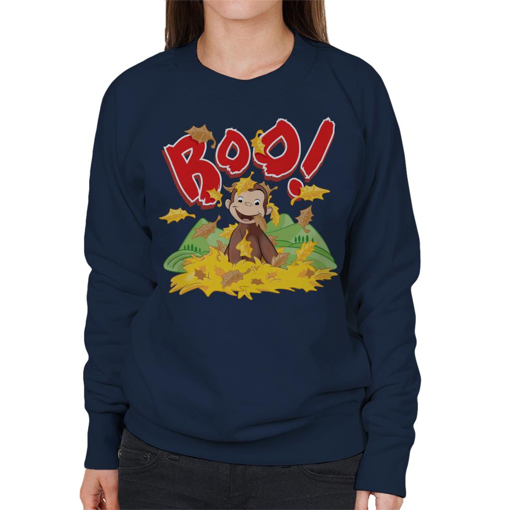 Curious George Boo In The Leaves Women's Sweatshirt-ALL + EVERY