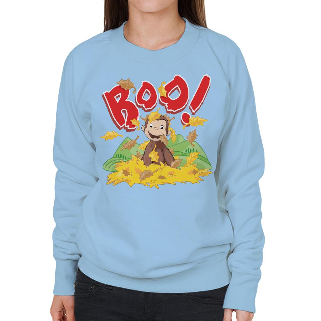 Curious George Boo In The Leaves Women's Sweatshirt-ALL + EVERY