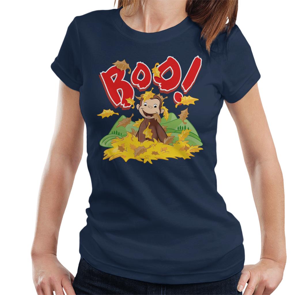 Curious George Boo In The Leaves Women's T-Shirt-ALL + EVERY