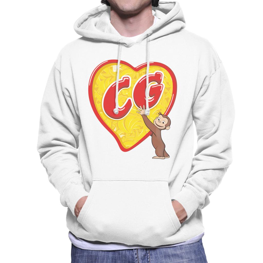 Curious George C G Love Heart Men's Hooded Sweatshirt-ALL + EVERY