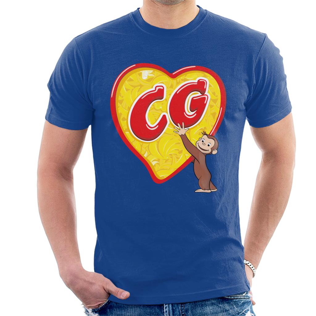 Curious George C G Love Heart Men's T-Shirt-ALL + EVERY