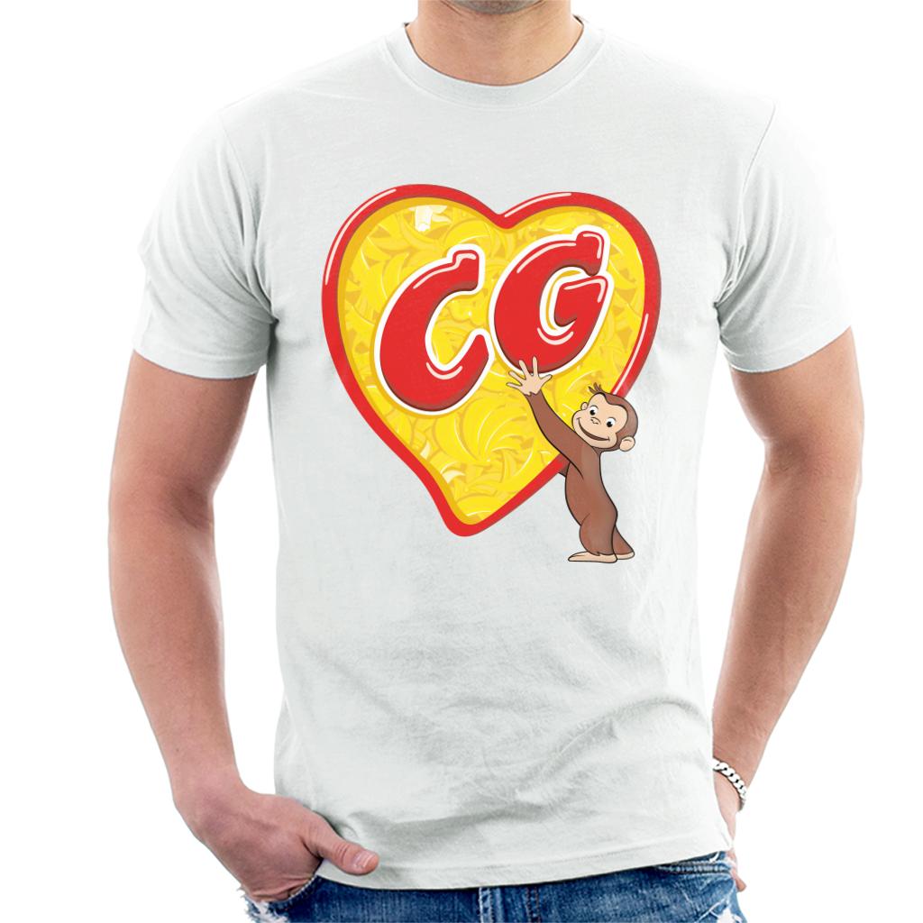 Curious George C G Love Heart Men's T-Shirt-ALL + EVERY