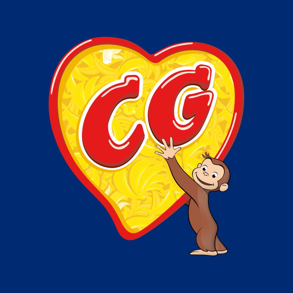 Curious George C G Love Heart Men's Hooded Sweatshirt-ALL + EVERY