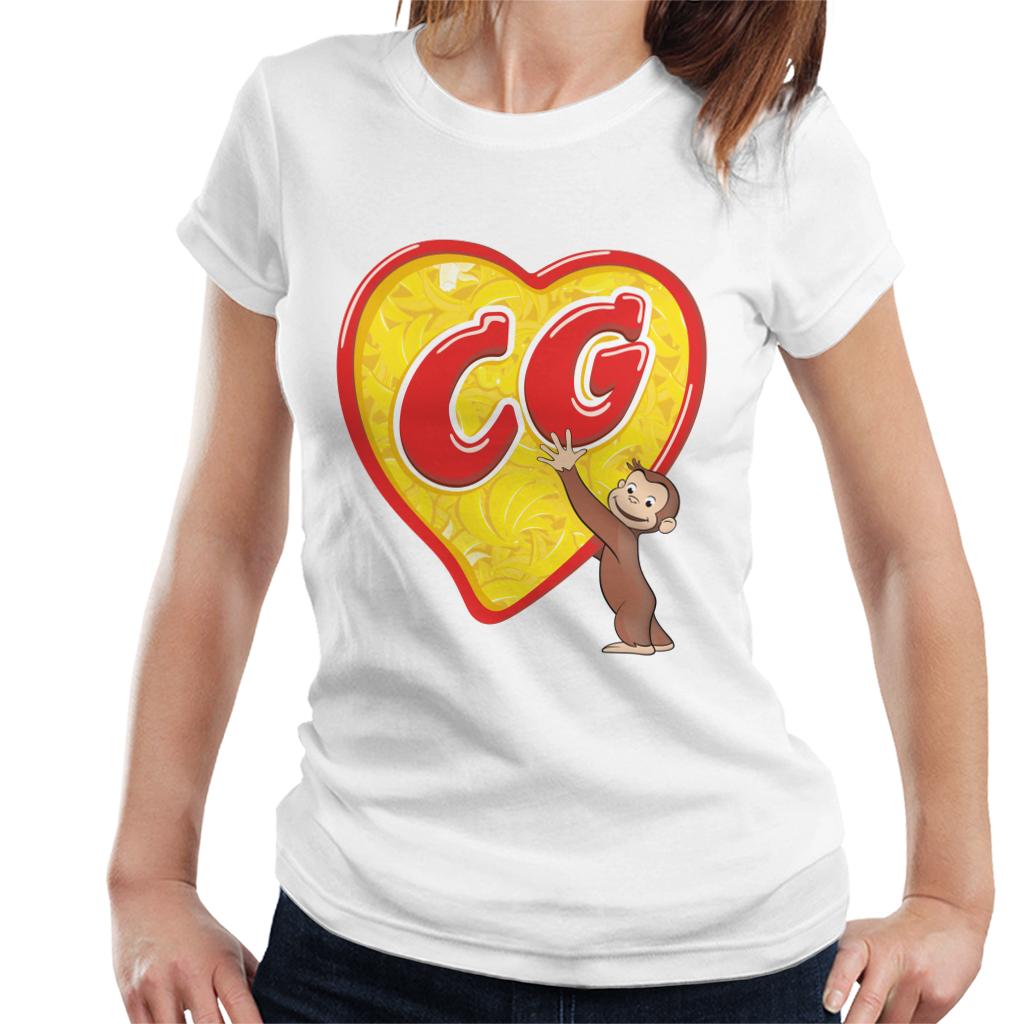 Curious George C G Love Heart Women's T-Shirt-ALL + EVERY