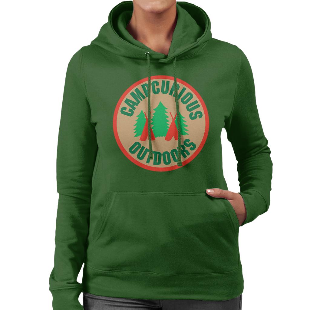 Curious George Camp Curious Outdoors Women's Hooded Sweatshirt-ALL + EVERY