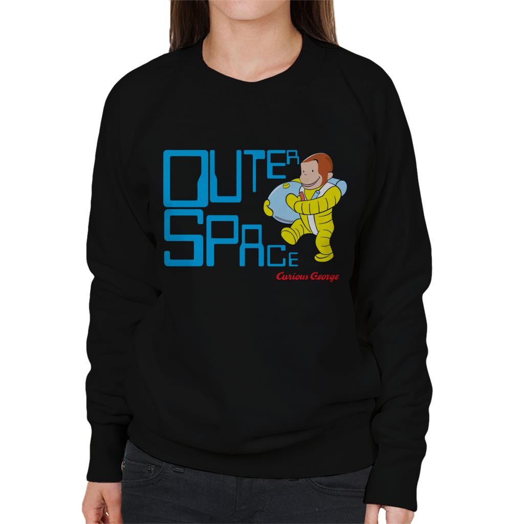 Curious George Outer Space Women's Sweatshirt-ALL + EVERY