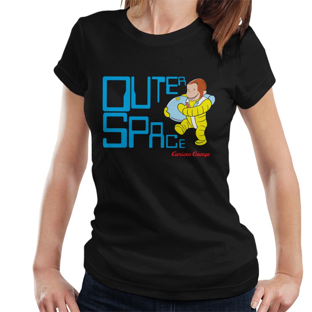 Curious George Outer Space Women's T-Shirt-ALL + EVERY