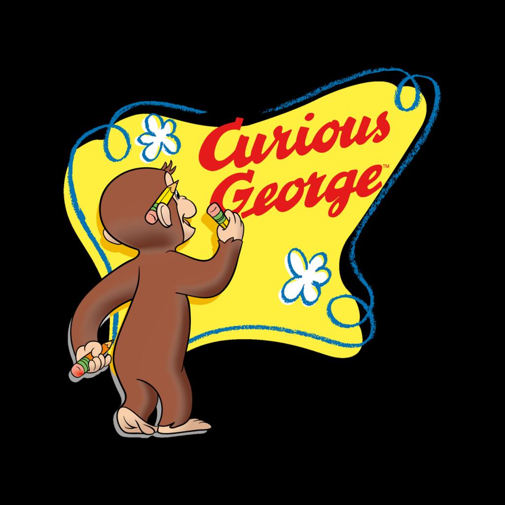 Curious George Writing His Name Men's Sweatshirt-ALL + EVERY