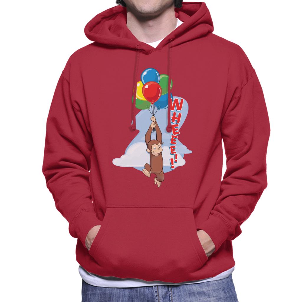 Curious George Floating On Balloons Men's Hooded Sweatshirt-ALL + EVERY