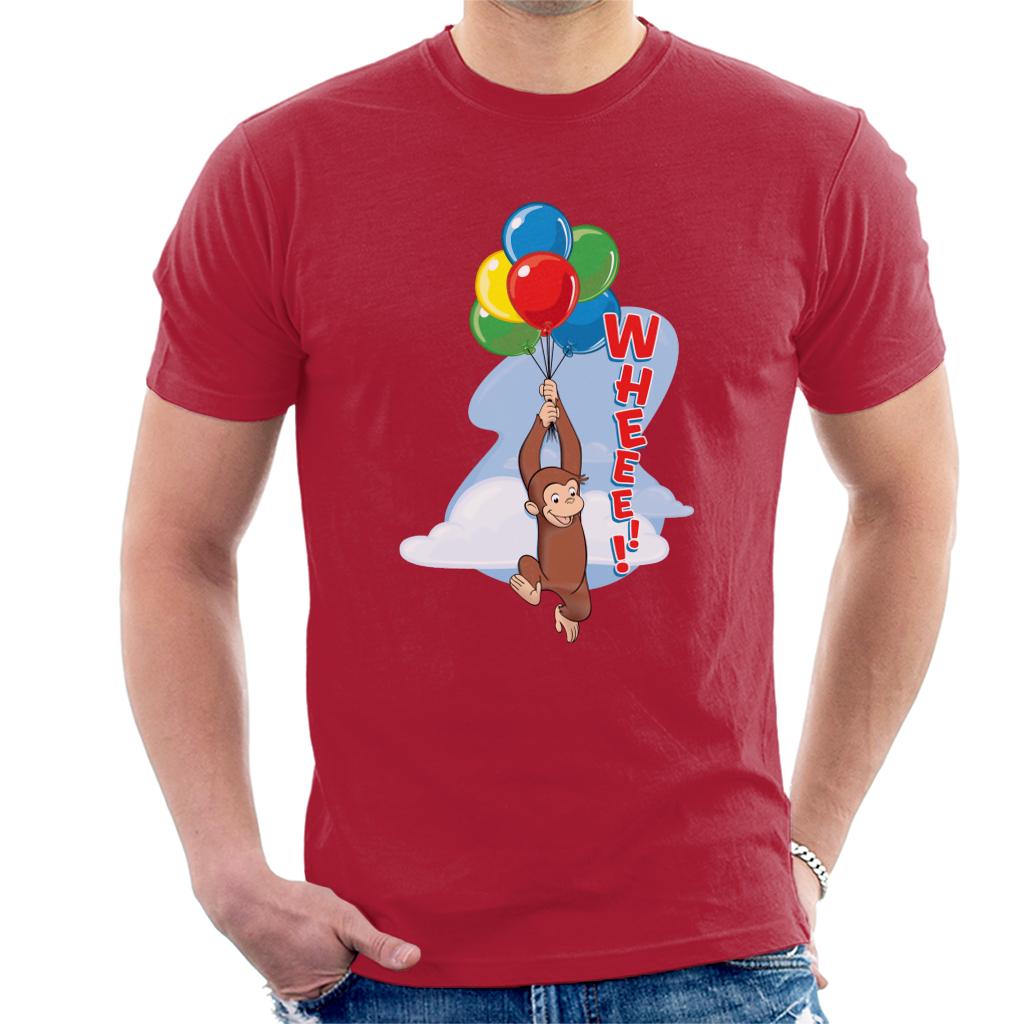 Curious George Floating On Balloons Men's T-Shirt-ALL + EVERY