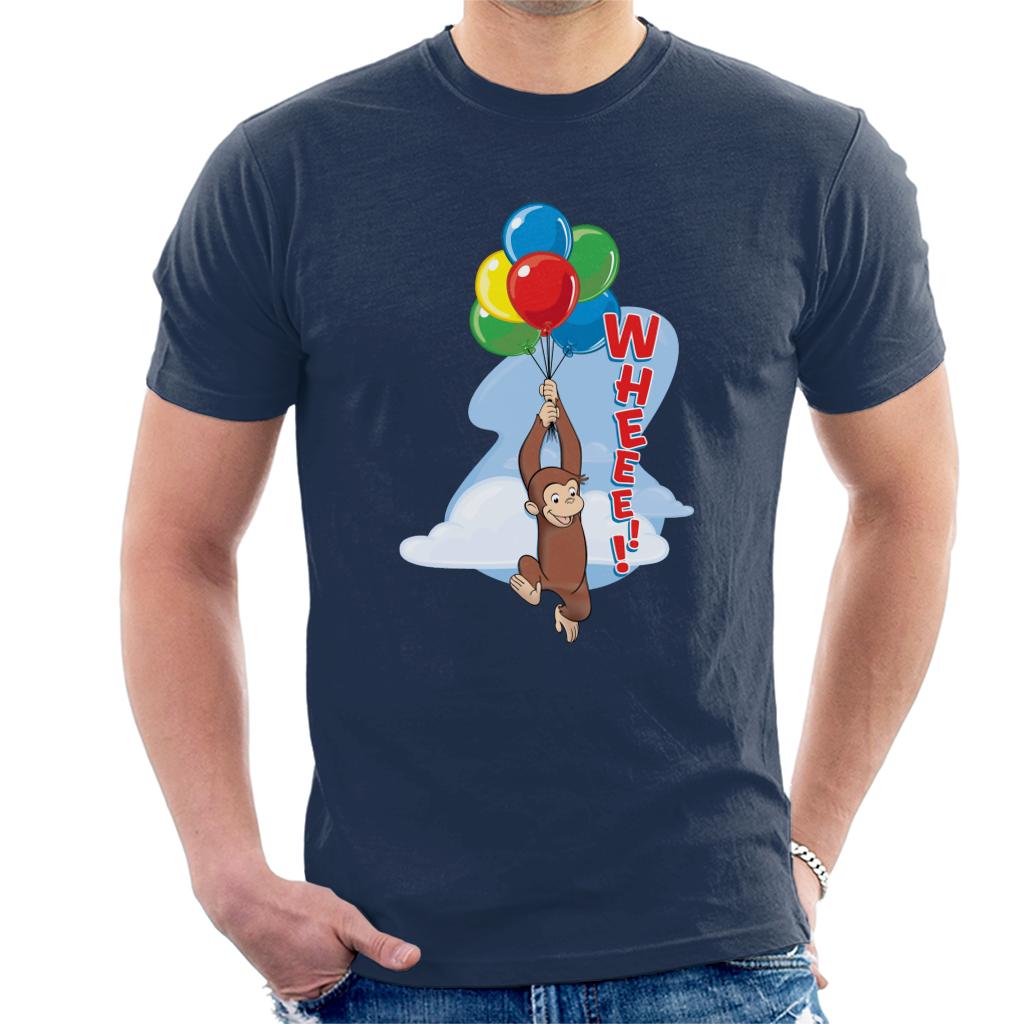 Curious George Floating On Balloons Men's T-Shirt-ALL + EVERY