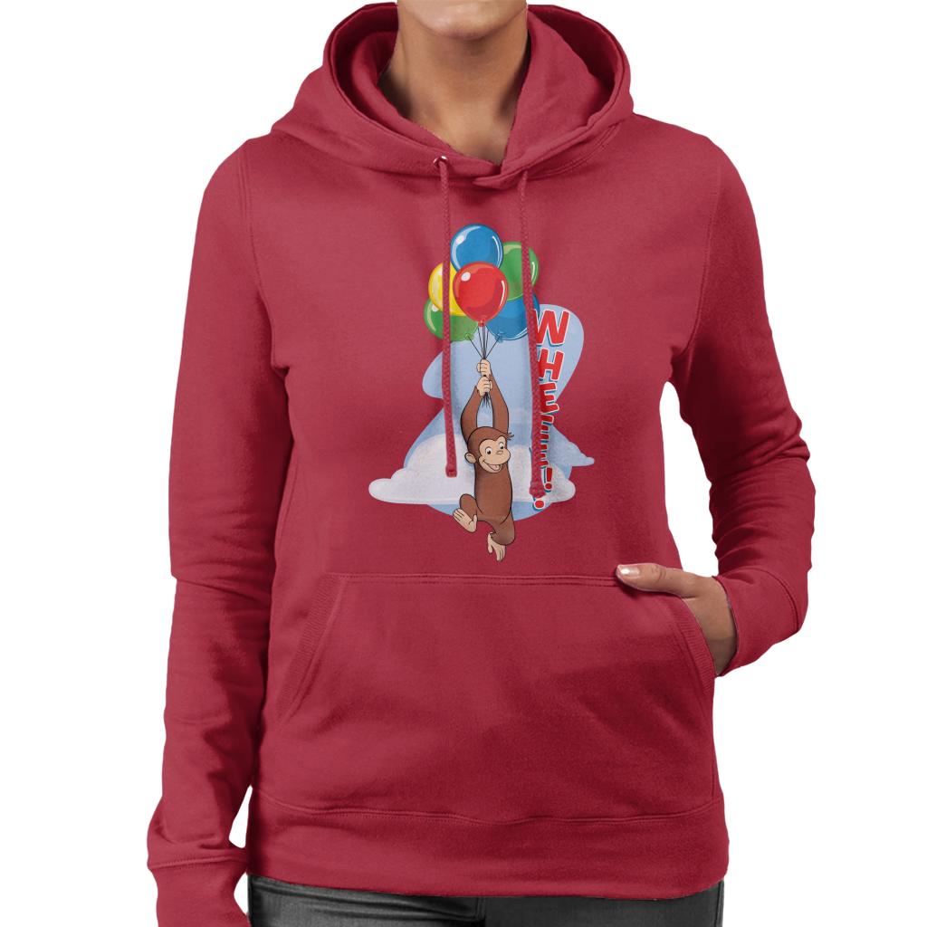 Curious George Floating On Balloons Women's Hooded Sweatshirt-ALL + EVERY