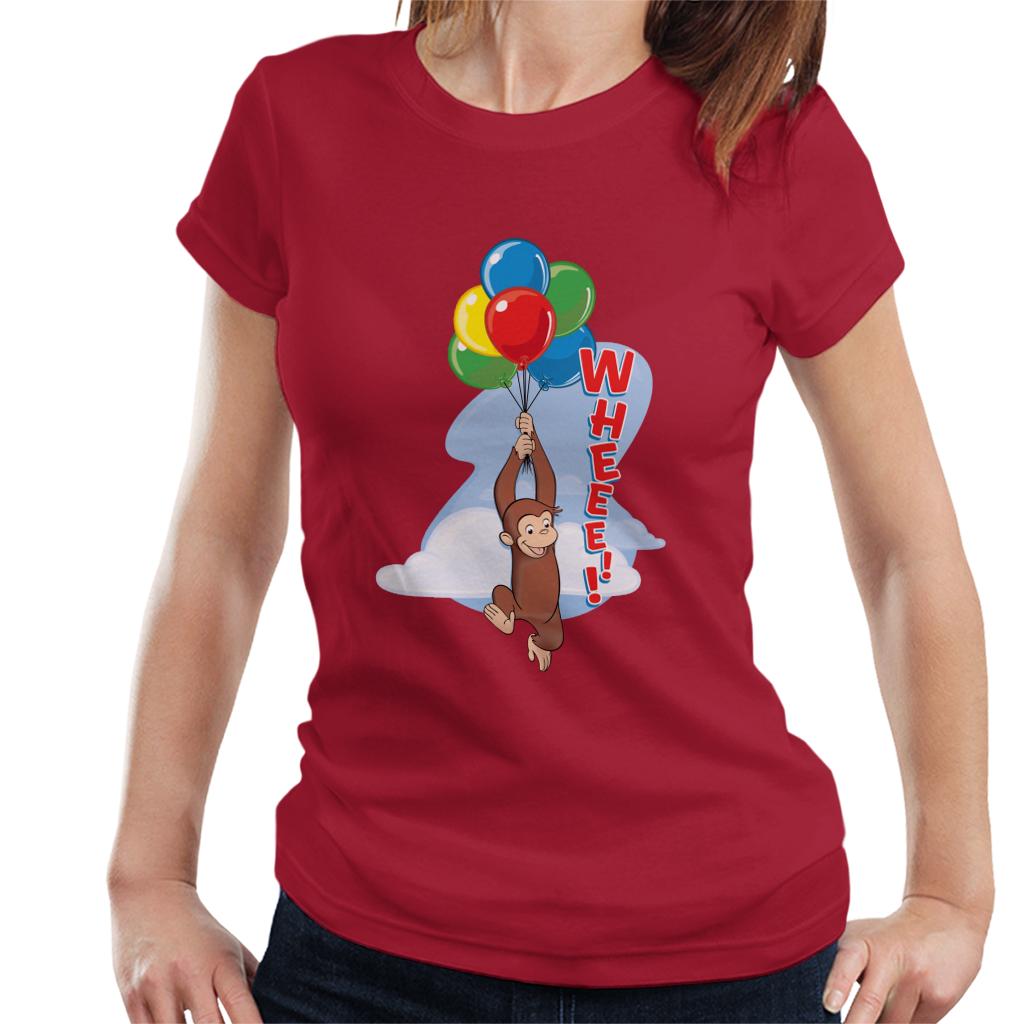 Curious George Floating On Balloons Women's T-Shirt-ALL + EVERY