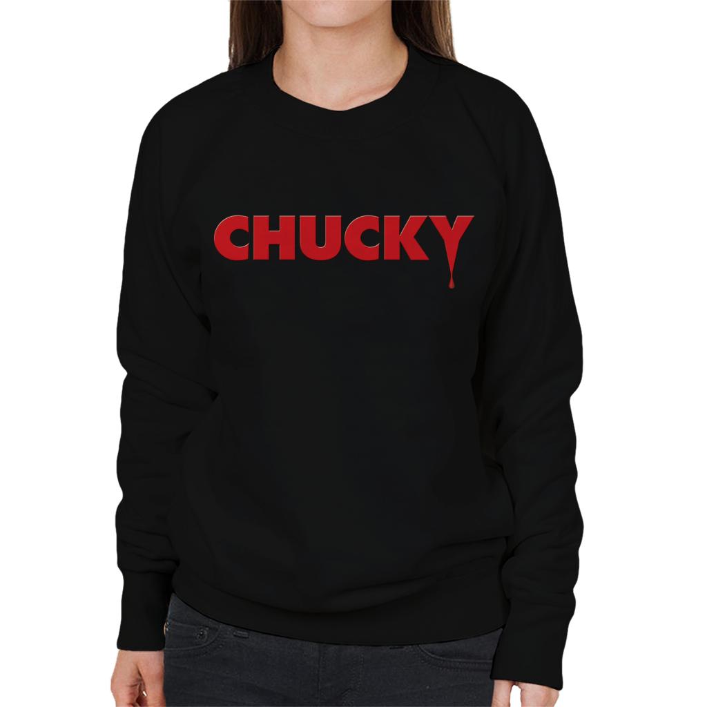 Chucky Classic Logo Dripping Blood Women's Sweatshirt-ALL + EVERY