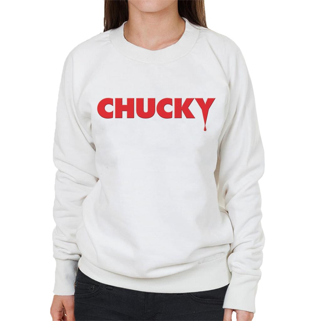 Chucky Classic Logo Dripping Blood Women's Sweatshirt-ALL + EVERY