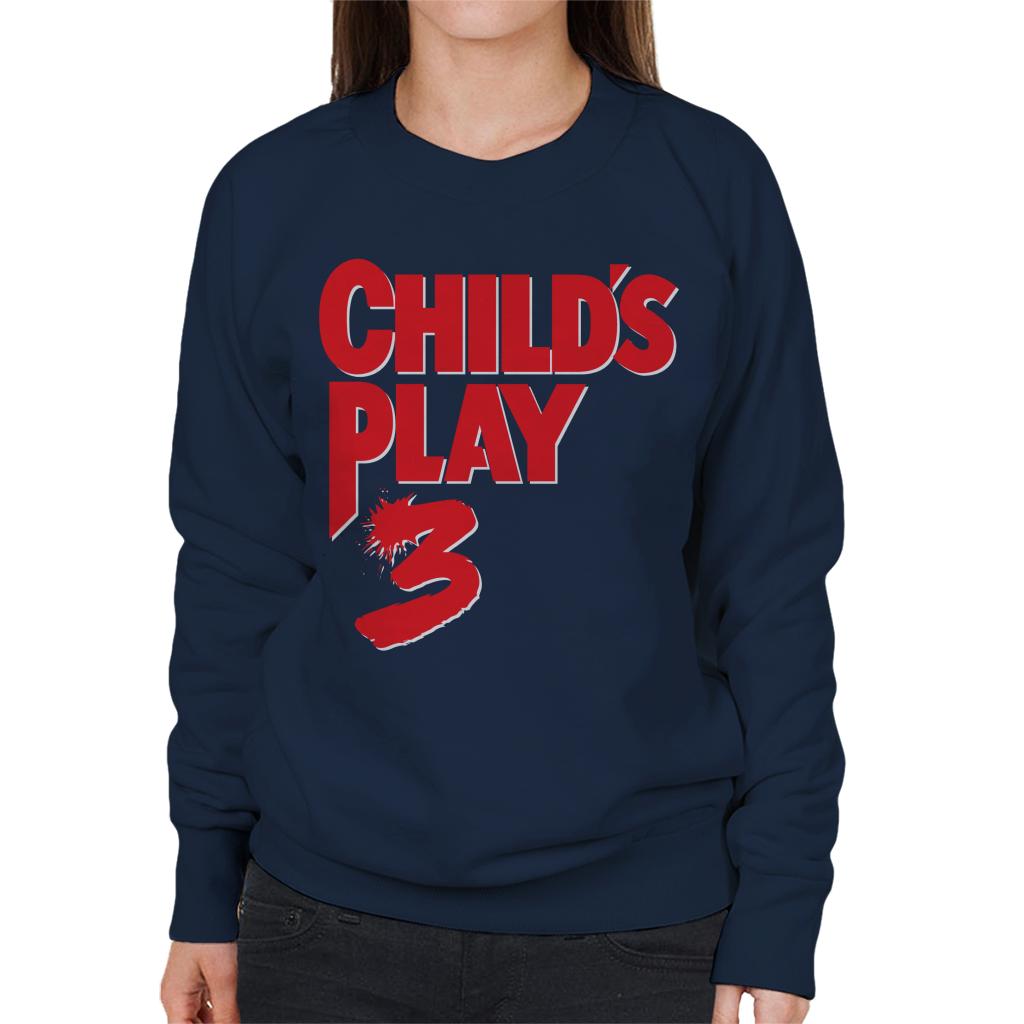 Chucky Childs Play 3 Classic Red Logo Women's Sweatshirt-ALL + EVERY