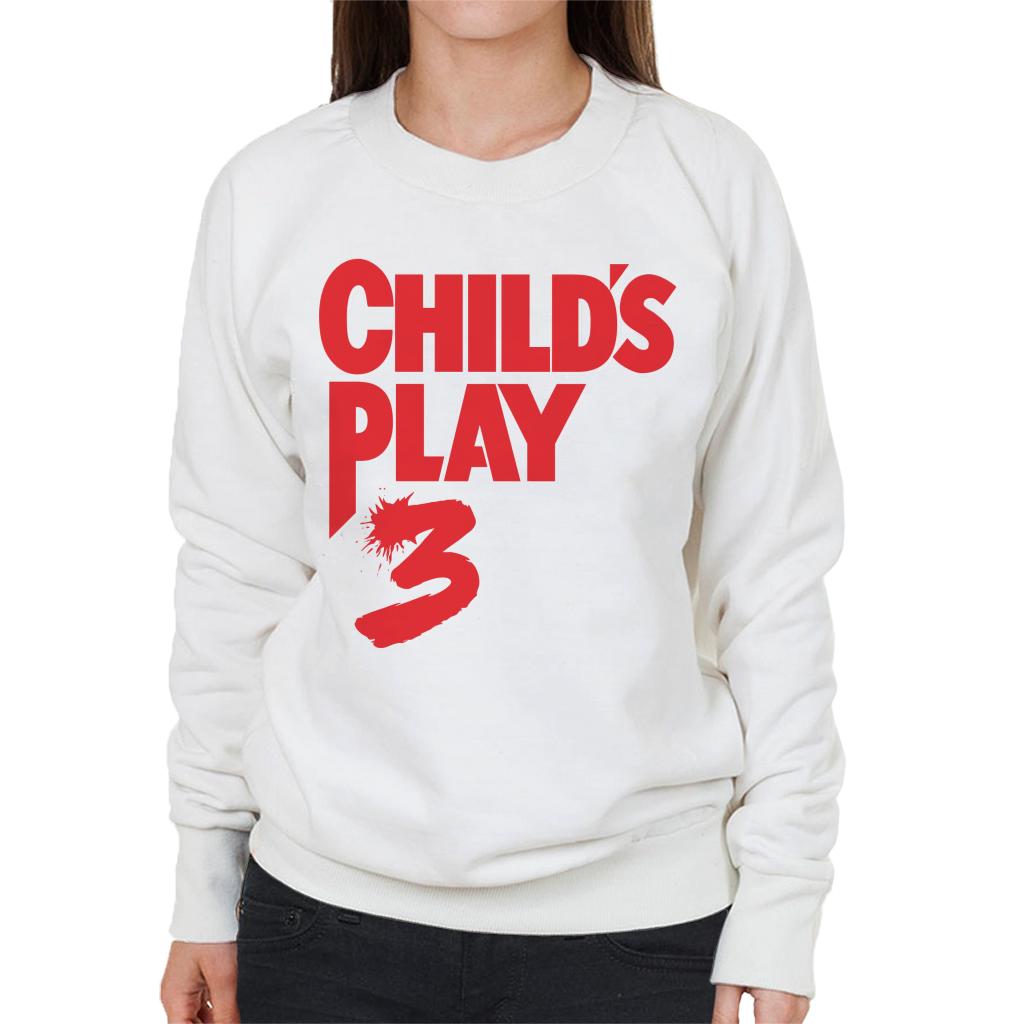 Chucky Childs Play 3 Classic Red Logo Women's Sweatshirt-ALL + EVERY